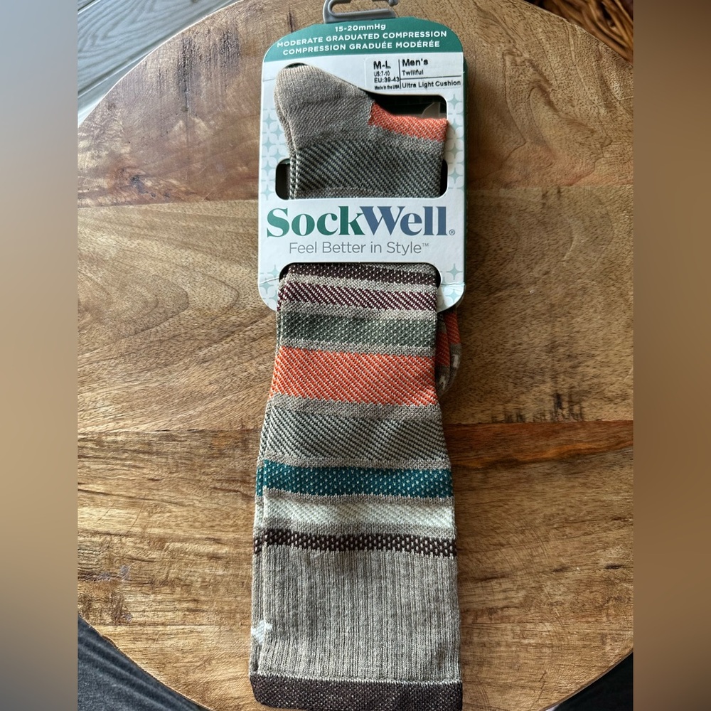 Sockwell Men’s Twillful moderate graduated compression sock size M-L